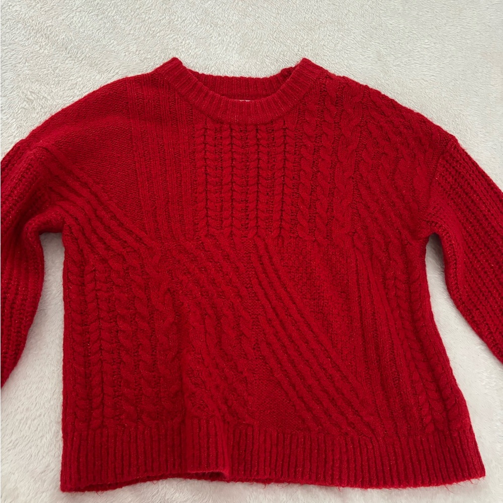 Women's Red Cable Knit Sweater old navy